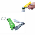 Promotional 3 In 1 Multifunction Nail Clipper With Bottle Opener Key Chain